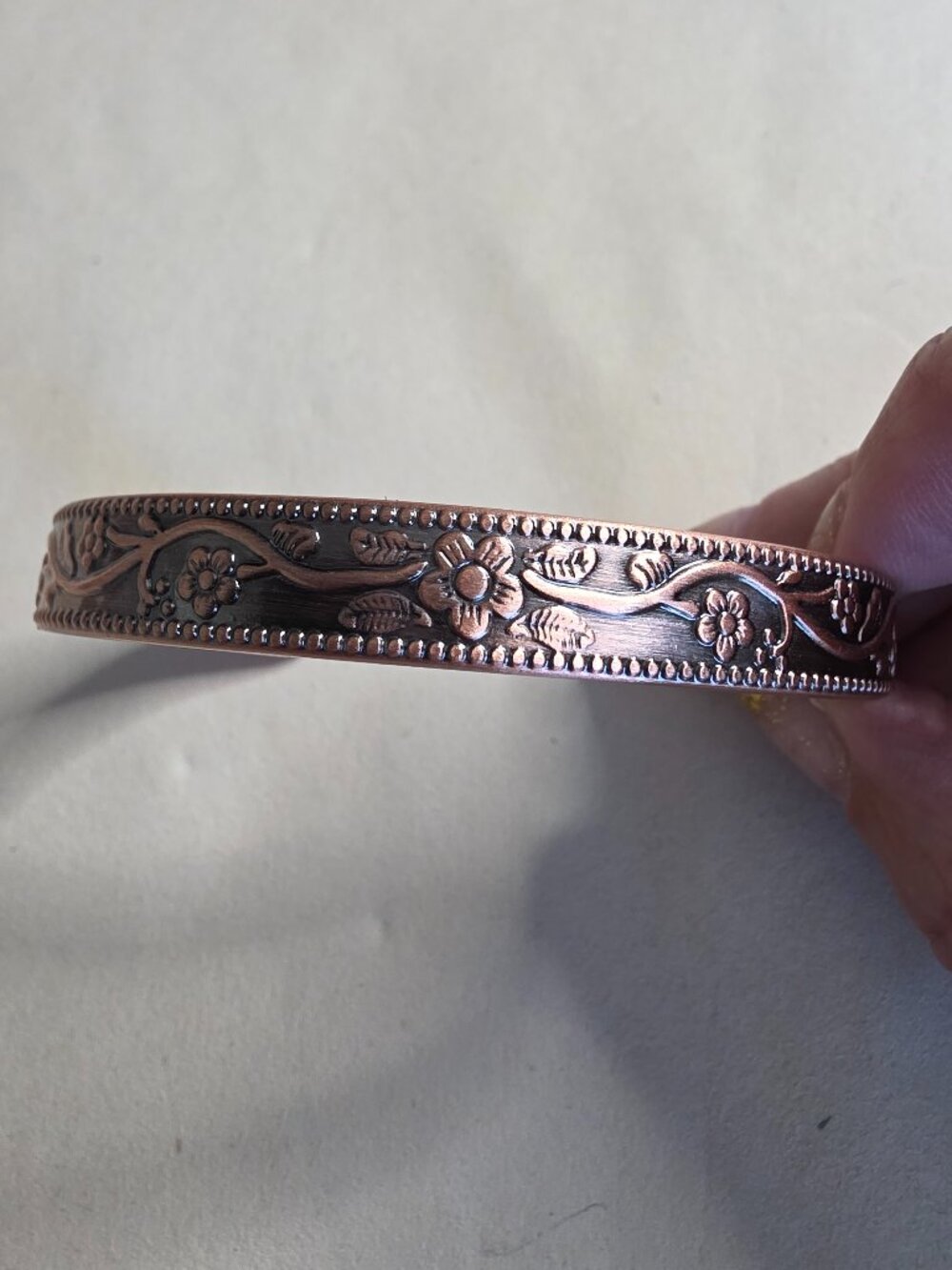 Cigmag Pure Copper Magnetic Floral Cuff Bracelet Women